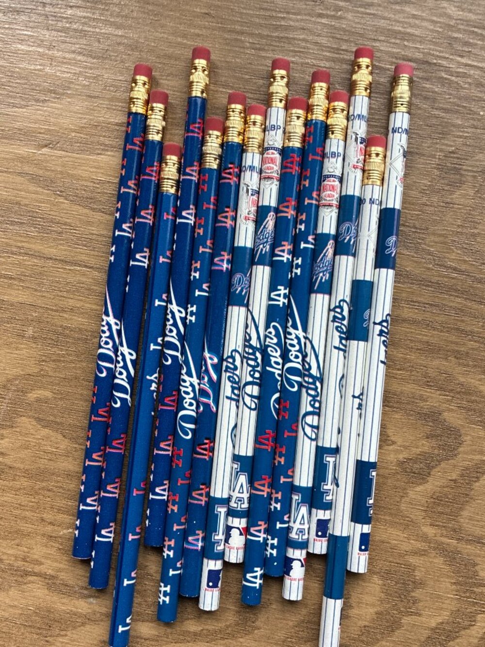 Vintage Los Angeles Dodgers Pencils 14 Total MLB Baseball Retro Unused
